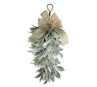 Genérico Artificial Greenery Teardrop - Spring Summer Green Swag, Farmhouse Hanging with Berry Ribbon | for Home Apartment Office Farmhouse Porch Patio Garden Yard Wedding Holiday Party
