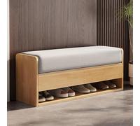 Genérico Banco de Madera Acolchado para Guardar Zapatos con 2 Cajones - Elegante Mueble de Entrada para Pasillo o Sala de Estar - Solución de Mobiliario (39,4” L)
