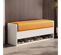 Genérico Banco de Madera Acolchado para Guardar Zapatos con 2 Cajones - Elegante Mueble de Entrada para Pasillo o Sala de Estar - Solución de Mobiliario (39,4” L)