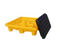 Genérico Bandeja de contención de derrames antifugas - Paleta de plástico Resistente para Almacenamiento de líquidos, Amarilla, 49x35x9cm - Plataforma de máxima protección contra derrames para Uso do
