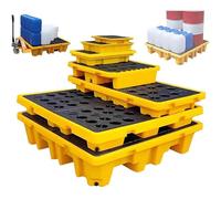Genérico Bandeja Modular de contención de derrames: cubeta para bidones de Aceite Resistente a Productos químicos, Rejilla extraíble, fácil de Limpiar, Control eficaz de derrames para Laboratorios e