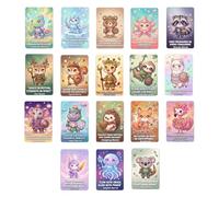 Generico Baraja de cartas de afirmaciones positivas | 18 cartas de estímulo - Positivas con diseño de animales - para colegas, mamá, papá, familia, hermana, hija y