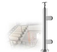 Genérico Barandilla de Acero Inoxidable con Poste de Vidrio de 80 cm - Abrazadera sin Perforaciones para una instalación Segura en la terraza - Sistema de Columna A-Edge para una Seguridad Moderna en