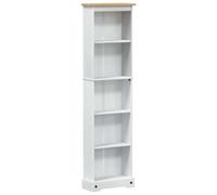 Genérico Biblioteca 46 x 20 x 170 cm, pino macizo, color blanco | Acabado mate, estantes espaciosos, almacenamiento de salón u oficina, fácil mantenimiento