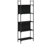 Genérico Biblioteca 5 niveles negro 60,5 x 24 x 166,5 cm Madera de | Construcción robusta de acero con recubrimiento en polvo, estantes abiertos alturas variadas, almacenamiento sala de estar