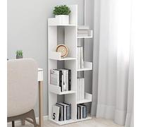 Genérico Biblioteca 8 compartimentos blanco 48 x 25,5 x 140 cm, estante para libros de madera de ingeniería con almacenamiento para libros, CD, revistas, decoraciones, ideal para sala de estar pequeña