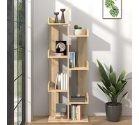 Genérico Biblioteca 8 compartimentos de madera de ingeniería, estante compacto roble Sonoma 48 x 25,5 x 140 cm para libros, CD, revistas y decoraciones, Range Libros estable con paredes
