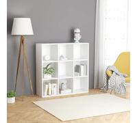 Genérico Biblioteca 9 compartimentos blanco 98 x 29 x 97,5 cm de madera de ingeniería, armario con estantes amplios para almacenamiento de revistas, libros y DVD