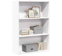 Genérico Biblioteca blanca 80 x 30 x 114 cm de madera de ingeniería, estante con compartimentos abiertos para libros, revistas y decoraciones, almacenamiento versátil para sala de estar, dormitorio u