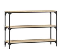 Genérico Biblioteca Chene Sonoma 100x33x70,5cm Madera Ingeniería Acero | 3 estantes, marco de acero resistente, estilo industrial, mueble para TV, montaje en pared incluido