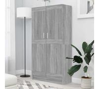 Genérico Biblioteca gris 82,5 x 30,5 x 150 cm de madera de ingeniería, armario con 4 compartimentos amplios para revistas, libros y DVD, estante de almacenamiento versátil para sala de estar