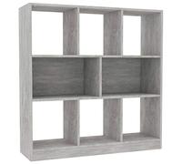 Genérico Biblioteca Gris Hormigón 97,5x29,5x100 cm Madera de ingeniería | 8 compartimentos espaciosos, almacenamiento para libros y decoración, fácil de limpiar, materiales de montaje incluidos