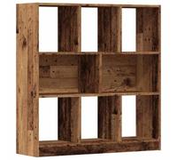 Genérico Biblioteca Madera Ingeniería 97,5x29,5x100 cm 8 Compartimentos | Superficie lisa fácil de limpiar, almacenamiento versátil para salón, seguridad con montaje en pared incluido
