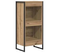 Genérico Biblioteca Madera Ingeniería Chene 40 x 30 x 86,5 cm | Patas de acero robustas, diseño industrial, estantes compartimentados, almacenamiento salón