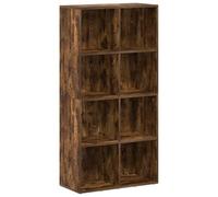 Genérico Biblioteca Madera Ingeniería Chene Fume 66x30x130 cm | 8 compartimentos, estante versátil, superficie fácil de limpiar, montaje en pared incluido