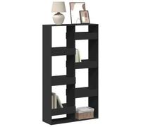 Genérico Biblioteca negra 100x33x175 cm de madera de ingeniería, estante para libros con 8 estantes espaciosos para almacenamiento de revistas, libros y DVD, mueble de almacenamiento negro versátil