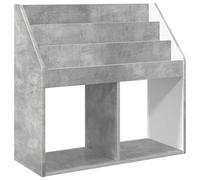 Genérico Biblioteca Niños Madera de Ingeniería 72,5 x 29,5 x 69 cm | Diseño Independiente, Estanterías Abiertas, Montaje Simple, Acabado Liso, Gris Concreto