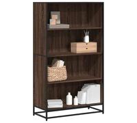 Genérico Biblioteca Roble Marrón 80,5x35x139 cm en Madera de ingeniería, estante de almacenamiento con marco metálico para libros, revistas y DVD, mueble multifuncional para sala de estar,
