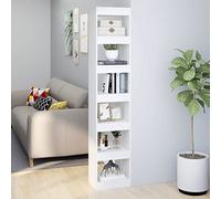 Genérico Biblioteca Separador de Habitación Blanco 40 x 30 x 198 cm, Estante de almacenamiento versátil con gran espacio para libros, revistas, DVD y objetos decorativos, ideal como partición