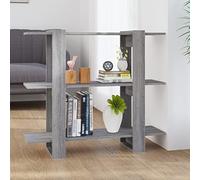 Genérico Biblioteca Separador de habitaciones Sonoma Gris 100x30x87 cm, Estante de almacenamiento versátil con diseño elegante para libros, revistas y objetos decorativos, ideal para pasillo