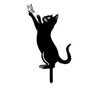Genérico Black Cat Garden Statue Fine Craftsmanship Solar Lighted Statue