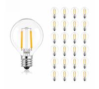 Genérico Bombilla LED G40 DC24V 2W E12 Retro Vidrio | Luz solar for RV que acampa con cadena solar fuera de la red