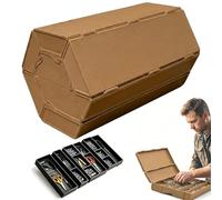 Genérico Caja de almacenamiento modular impresa en 3D: organizador multicompartimento apilable y expandible para joyas, tornillos, material de oficina, cables y artículos de viaje (Brown,L)