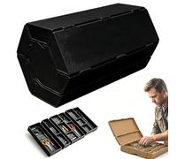 Genérico Caja de almacenamiento modular impresa en 3D: organizador multicompartimento apilable y expandible para joyas, tornillos, material de oficina, cables y artículos de viaje (Black,L)