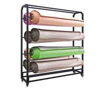 Genérico Carro Expositor Grande para Telas Textiles con Barra Ajustable y Ruedas con Bloqueo, Organizador Comercial para Rollos de Vinilo, películas y manteles: solución de Almacenamiento versátil.