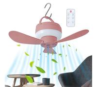 Genérico Ceiling Fan - 11x8.5cm Portable Camping Fan With Light | Remote Control 1800mAh Rechargeable Wireless Hanging Fans | 3 Speed Mini Air Circulation Fans For Tent RV Patio Garage