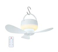 Genérico Ceiling Fan - 11x8.5cm Portable Camping Fan With Light | Remote Control 1800mAh Rechargeable Wireless Hanging Fans | 3 Speed Mini Air Circulation Fans For Tent RV Patio Garage