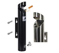 Genérico Cenicero de Acero Inoxidable para Exteriores - Cenicero metálico de Pared, con candado para Colillas de Cigarrillos, Ideal para Fumadores en Interiores y Exteriores (Negro, (Poste para fumad