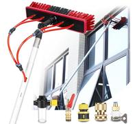 Genérico Cepillo para Limpiar Cristales, Kit de pértiga telescópica para Suministro de Agua doméstico, Cepillo Giratorio para Paneles solares, Cepillo telescópico de 3 a 16 m para la Limpieza de Pane