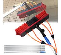 Genérico Cepillo para Limpiar Cristales, Kit de pértiga telescópica para Suministro de Agua doméstico, Cepillo Giratorio para Paneles solares, Kit de pértiga con Suministro de Agua - Sistema de limpi