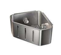Generico Cesta para fregadero, estantería esquinera para fregadero con colector de desagüe de cocina, escurreplatos para fregadero, estante integrado para fregadero de cocina, escurreplatos de pared