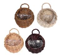 Genérico Cestas de Mimbre para Colgar en la Pared, Juego de 4 Unidades, macetas Colgantes para Plantas de Interior, decoración Retro para hogar