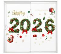 Genérico Christmas Window Clings, 2026 Static Holiday Stickers, Decorative Decals, Festive Seasonal Window Art, Easy Application and Removal, for Winter Living Room Bedroom Classroom