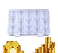 Genérico Coin Holders For Collectors - 4.02 Inch Abs Box | 27mm Container | Commemorative Coin Storage Case For 20 25 27mm. 256g, 100 Pieces, Protective Organizer, Gift.
