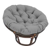 Genérico Cojín De Silla Papasan para Exterior, Cojín De Silla Colgante Impermeable Cojín De Asiento Redondo, Cómodo Cojín De Silla con Cojín De Asiento Extraíble, Silla De Jardín,Gris,110cm