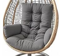 Genérico Cojín Impermeable para Silla Colgante,Cojín para Columpio De Exterior/Interior,Cojín De Jardín para Columpio Colgante, Cesta Colgante, Mecedora,Cojín Grueso para Asiento,Dark Gray