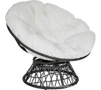 Genérico Cojín para Silla Papasan 120 Cm 110 Cm,Cojín De Asiento Impermeable para Papasan,Cojín Redondo Grueso para El Suelo,Cojín De Repuesto para Silla Colgante,Silla De Ratán,Blanca,130 * 130cm