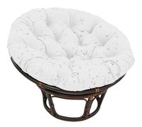 Genérico Cojín para Silla Papasan Redondo, Impermeable Cojines Tapizado de Suelo para Silla, CojíN para Silla de JardíN con Forma de Huevo para Interiores Exteriores Asientos,Blanca,130×130