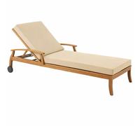 Genérico Cojín para Tumbona Exterior de Poliéster Impermeable, Colchoneta para Tumbona con Espuma 50D, 6 Cintas y Funda Extraíble, para Jardín, Terraza, Patio, Balcón y Piscina,Off White,188x58x5cm