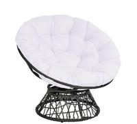 Genérico Cojín Redondo para Silla Colgante De Exterior, Tapizado, Almohadilla De 10 Cm De Grosor para Columpio Colgante De Algodón, Cojín De Asiento para Silla Papasan Premium,Blanca,60cm