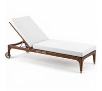 Genérico Cojín Tumbona Jardín Impermeable con Espuma 50D Alta Densidad, Colchoneta Tumbona Acolchado Grueso, Base Antideslizante & 6 Cintas, Asa de Transporte, Cojín Exterior,Blanca,190x60x5cm