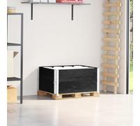 Genérico Collares de palets 2 uds Madera Maciza de Pino Negro 80x60 cm,Economía e Industria,Manipulación de Materiales,Plataformas de Carga y palés,13.1 kg-4010269
