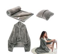 Generico Combo manta y cojín suave cálido abrigo poncho convertible | Viaje Todo En Versátil Cómodo Cómodo Cálido Suave Chal Manta Cojín Para Viaje Avión