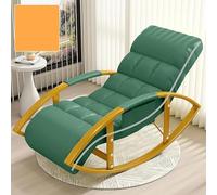 Genérico Conjunto de Mecedora Extragrande Color Esmeralda con Respaldo y reposapiés Ajustables Sala de Estar y el Patio Exterior. Elegantes Patas Doradas Que Combinan Comodidad y el