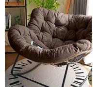 Genérico Conjunto de Mecedora y reposapiés tapizados de Gran tamaño - Sillón reclinable Moderno con Cojines Gruesos para terraza - Muebles cómodos y Elegantes en Color café