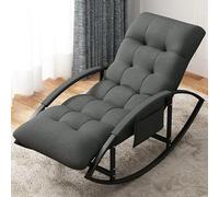 Genérico Conjunto Moderno y cómodo de Mecedora y reposapiés: cojín arqueado Suave y Transpirable, Ideal para Sala de Estar y Dormitorio, prácticos Bolsillos Laterales para relajación y Ocio.